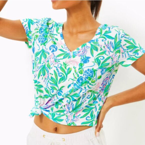 NWT Lilly Pulitzer Meredith Tee Resort White Just A Pinch Size Large - Picture 3 of 4